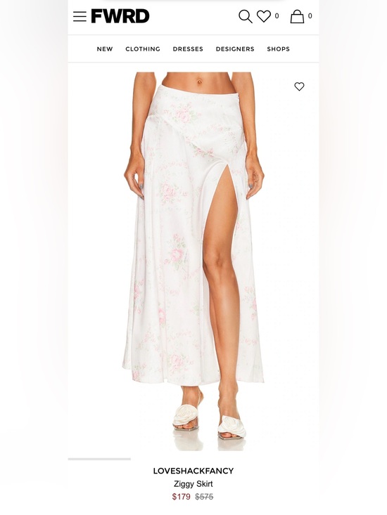 LoveShackFancy Dresses & Skirts - LOVESHACKFANCY *ONE DAY SALE* - silk white maxi skirt/Open front slit detail